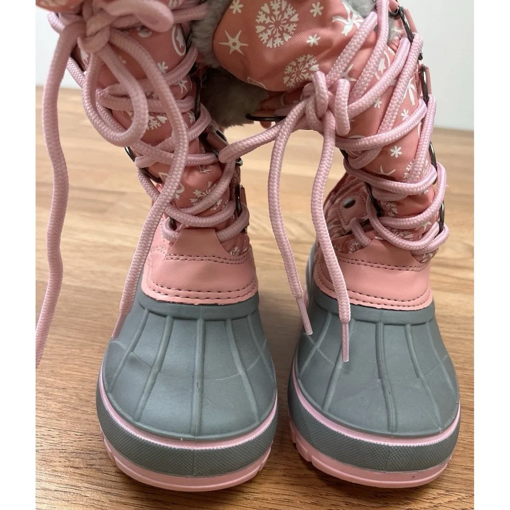 Dream Pairs Kriver Youth Girls Snow Boots Pink Toddler Size 11 Insulated NEW